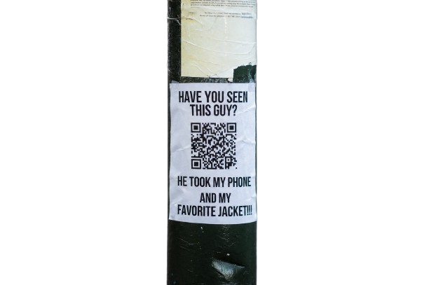 Street poster: Have you seen this guy? He took my phone and my favorite jacket!